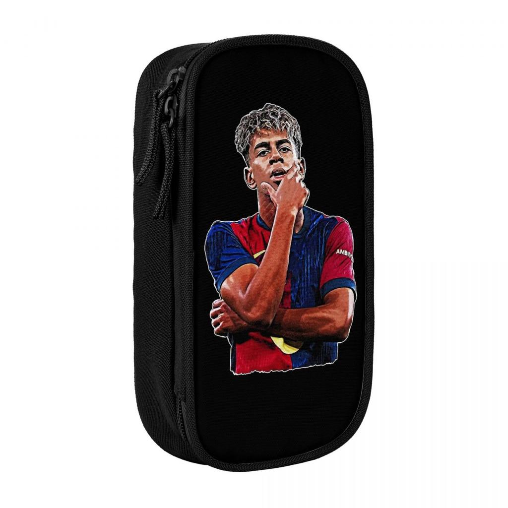 Lamine Y-Yamal Pencil Cases Football Soccer Pen Holder Bag Student Big Capacity Office Zipper Pencilcases