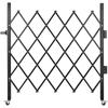 Single Folding Security Gate, 48" H X 66" W Folding Door Gate, Steel Accordion Security Gate, Flexible Expanding Security Gate, 360° Rolling Barricade