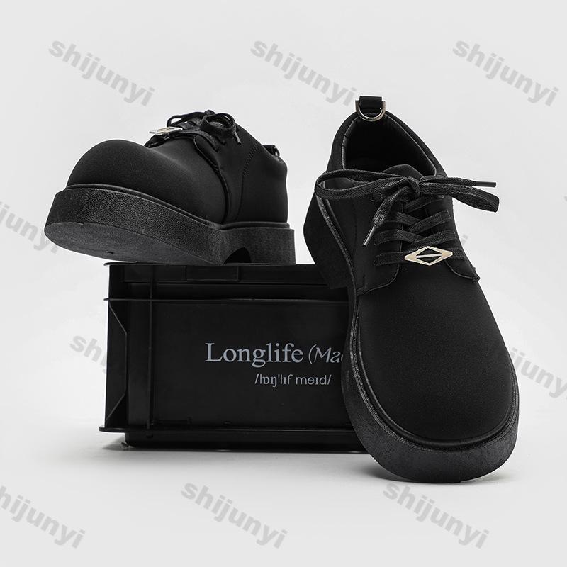 

Мода 2025 Новые мужские ретро дерби из ПУ Стиль Толстая подошва Удобные Нескользящие Модные На шнуровке Повседневные Спортивные Массивные Кроссовки для мужчин 39 чёрный