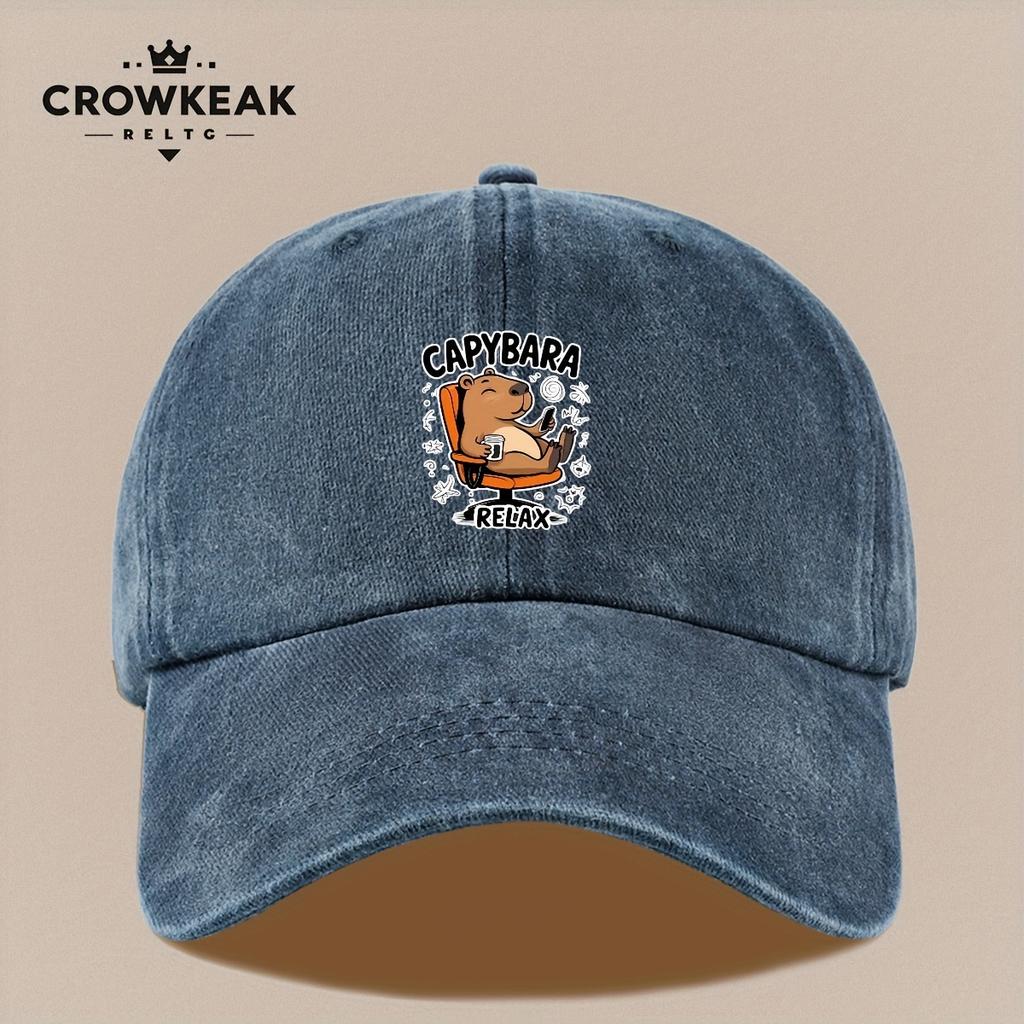 pc CAPYBARA RELAX Pattern Baseball Cap with a Vintage Print Perfect for Comfortable Breathable And Lightweight Suitable fo