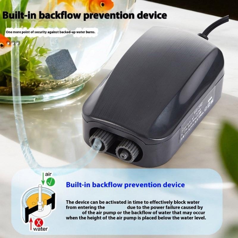 Low Noise Oxygen Pump For Aquarium 2.5W Energy Efficient Aerator With Small Size Great For FishTank Water Maintenance