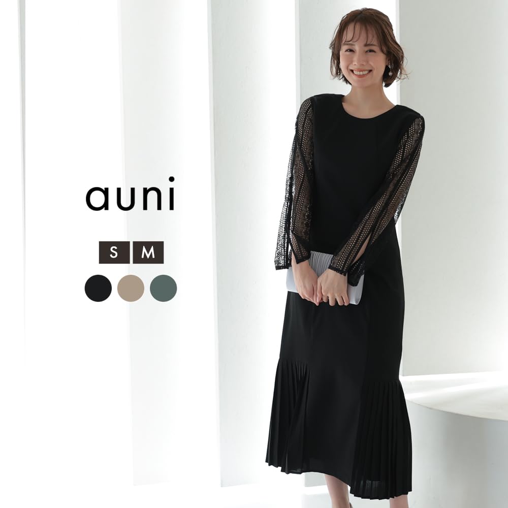 Party Wedding Long Mermaid Party All Year All Seasons 322196 [MORE AUNI] Dress, Women's, Dress, Slit, Sleeves, Hem, Pleats, Dress, After-party, Round,