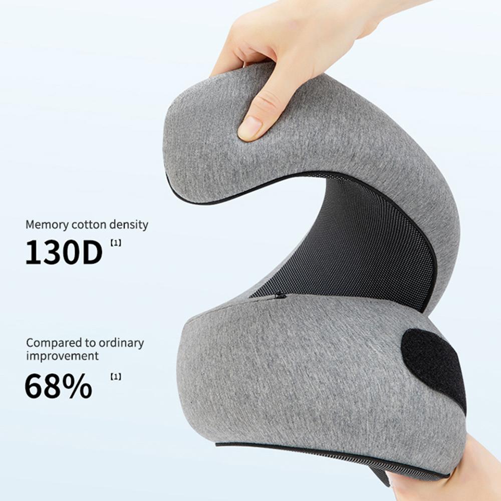 Memory Foam Nackkudde Nackkota Resor Bärbar Middagspaus Flygplan U Typ av kudde Sömn Camping Kudde Bärväska