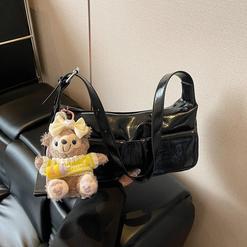 Plush doll underarm bag women's 2025 summer new candy color fashion shoulder bag messenger bag