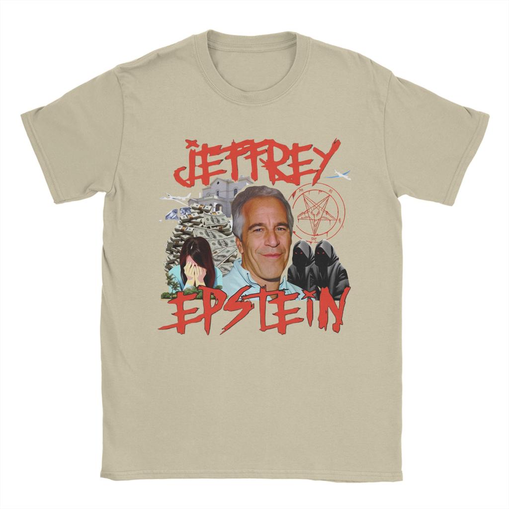Funny Jeffrey Epstein T-Shirts for Men Crewneck Cotton T Shirts  Short Sleeve Tees Summer Men and Women High Quality Clothes
