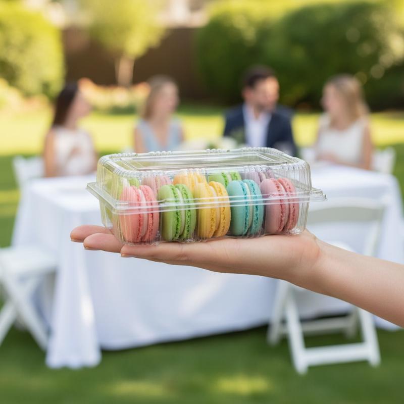 Disposable Clear Plastic Boxes  Sturdy Bakery Containers for Sushi Fruit Salad Dessert Lunch Packing