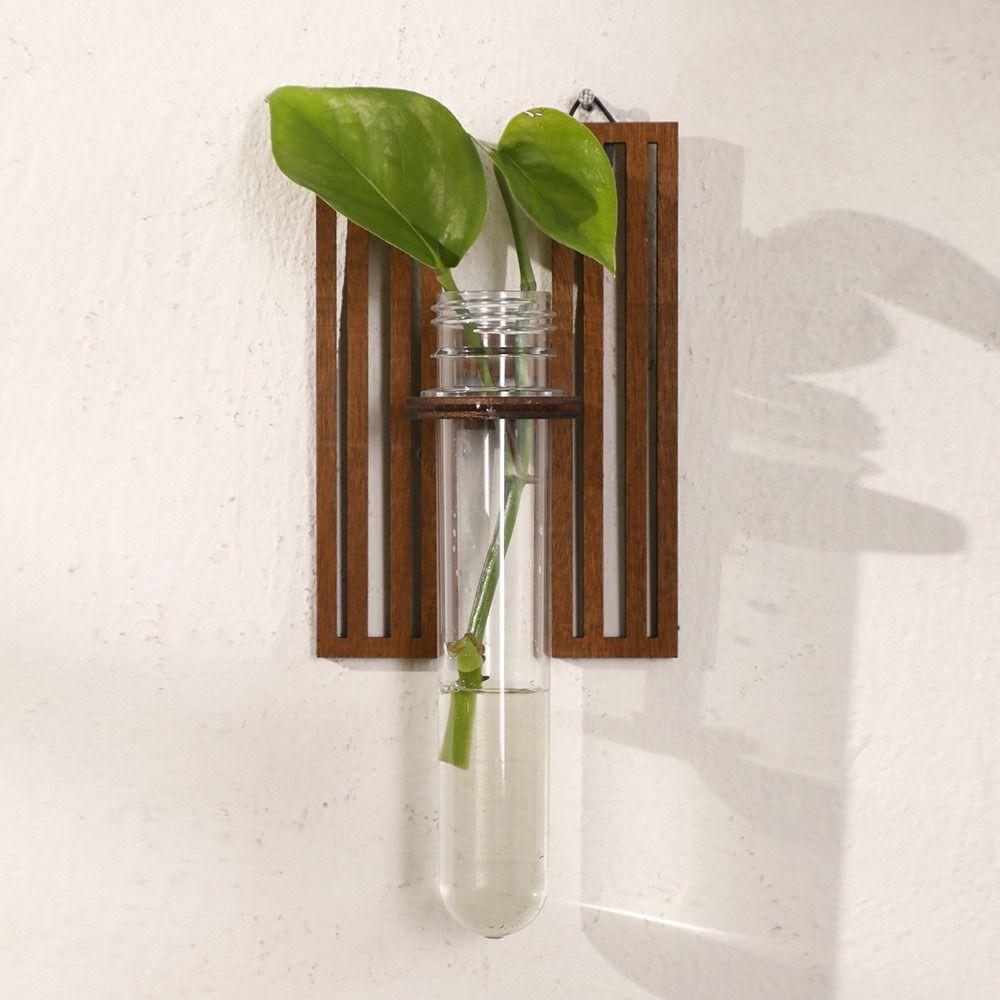 Wooden Hydroponic Planter Shelf A-Z Alphabet Vase Wall Mounted Planter Retro Hollow Out Planter Holder Indoor Garden