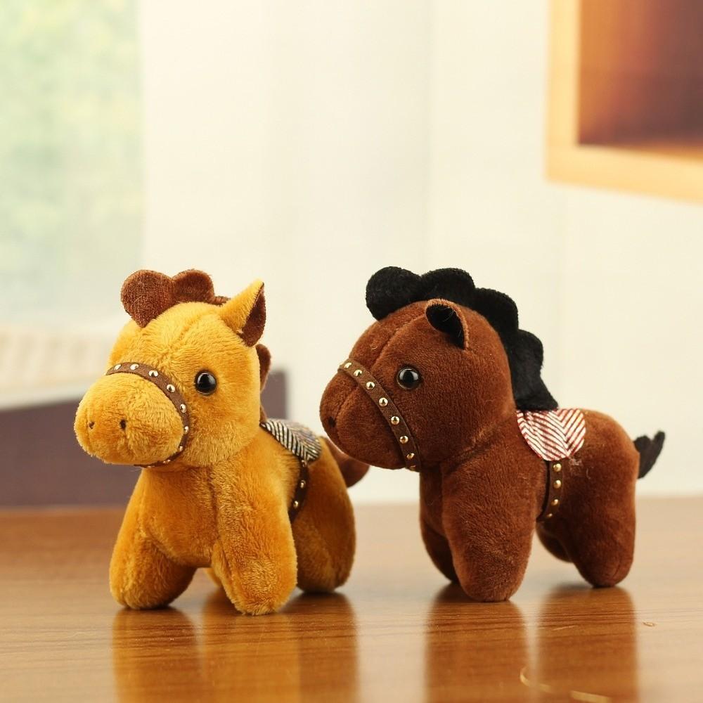 Cartoon Pony Pendant Mascot Doll Chinese Style Stuffed Animal Keyring Fluffy Backpack Pendant Zodiac Pony Figurine