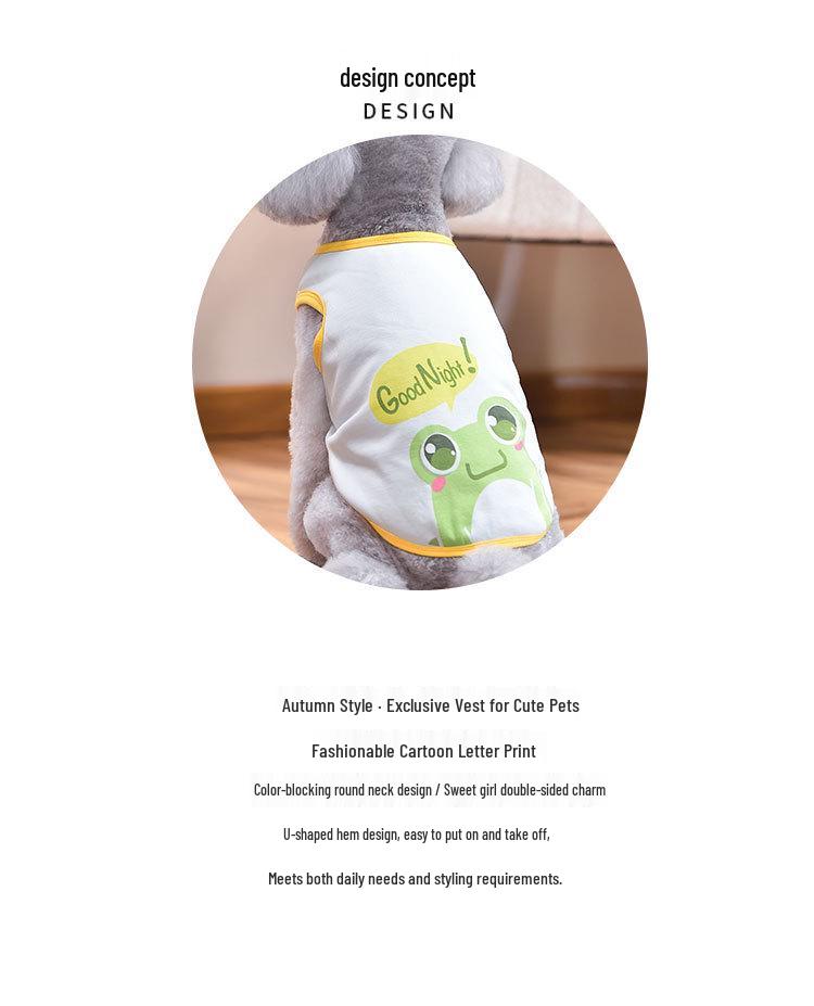 Cartoon Vest for Small & Medium Dogs: Spring & Summer Pet Apparel for Shiba Inu, Bichon Frise, Corgi
