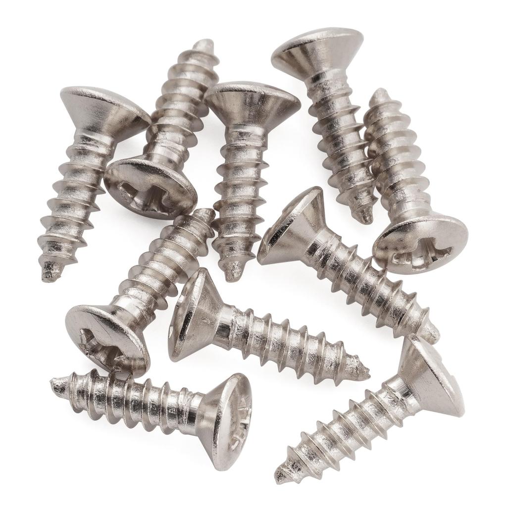 Musiclily Ultra Stainless Steel Truss Rod Cover Mounting Round Head Screws for Epi Electric Nickel of 2.5x10mm Guitars, (Set 10)