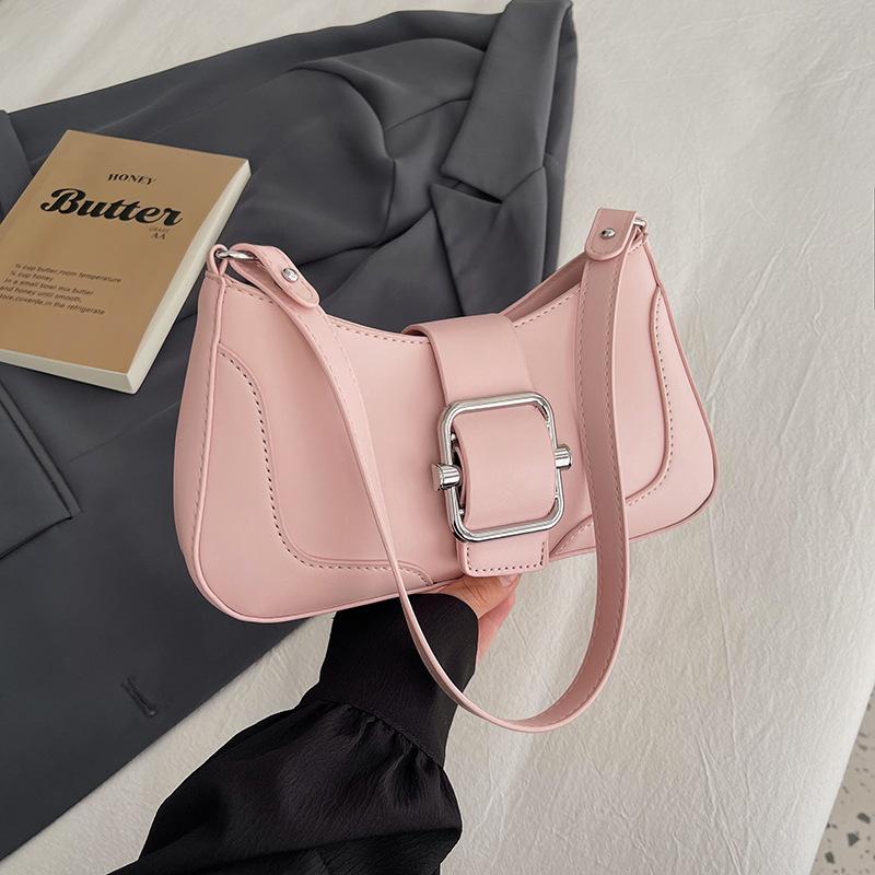 Pink Underarm Bag for Women  Spring Summer New Simple Versatile Shoulder Bags Simple Texture Fashion Crossbody Bag
