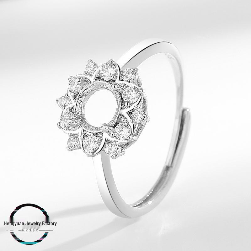 

Новое женское медное кольцо-оправа «Снежинка с бриллиантом» для круглого кабошона 6-8 мм, имитация серебра 925 пробы, для самостоятельной инкрустации. Round 6mm