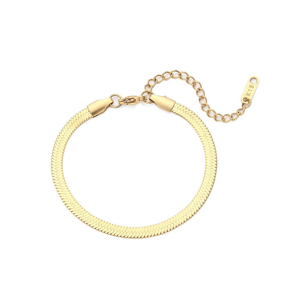 18K Gold-Plated Stainless Steel Paperclip and Rope Chain Bracelet for Women