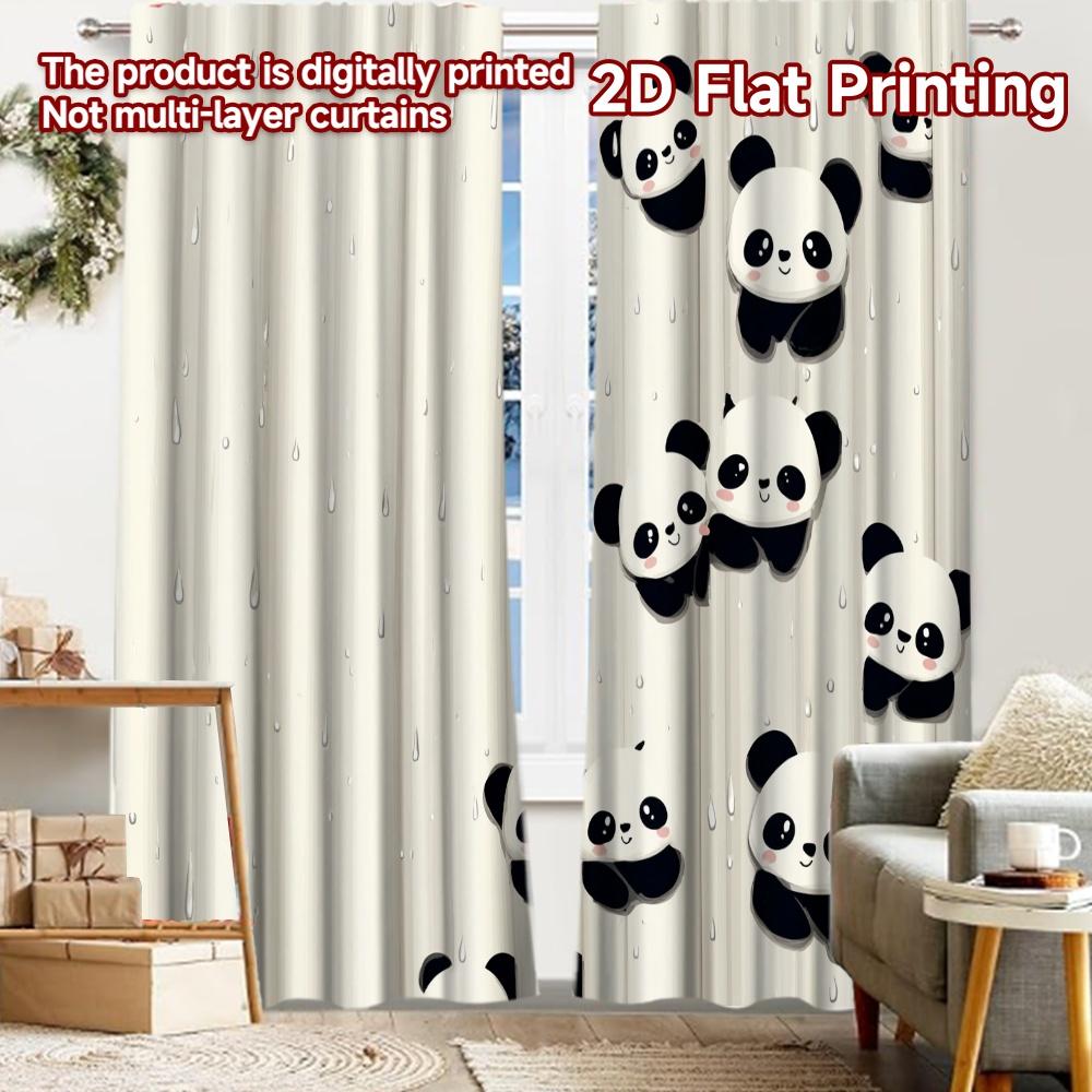 

2 шт., Шторы с плоской 2D-печатью (Без Рода) Панда Линии Фестиваль Креативные Шторы Машинная стирка Тканевые шторы Декор комнаты 52.50 × 116.00 cm 2 pcs