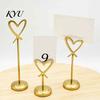 Table Number Stands Hollow Heart Holder, Love Place Card Stand, Metal Memo Note Holder Clip for Photos, Food Signs, Notes, Weddings, Birthdays,