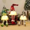 Christmas Faceless Doll Gnome Ornaments LED Light Plush Knitting Crafts Pendant Decor Christmas Decorations for Home Kids Gift