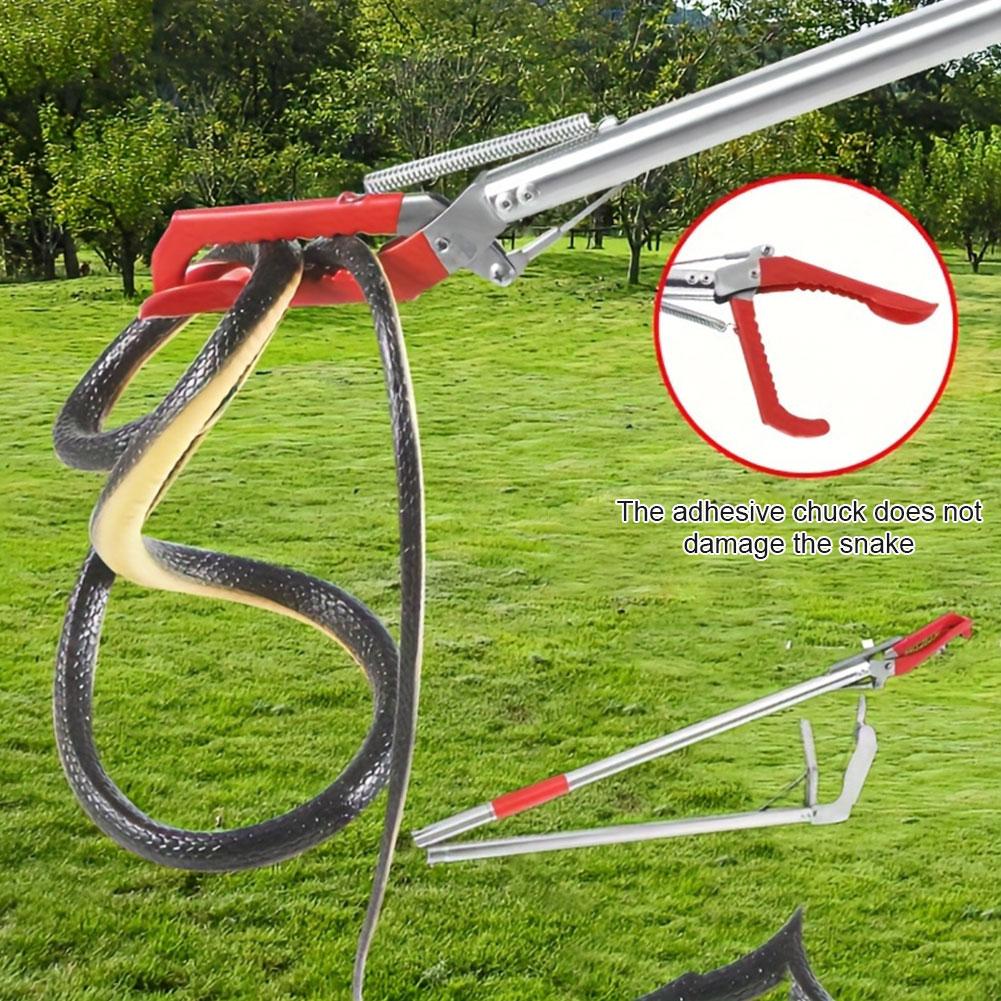 1.5M Foldable Snake Tongs Stainless Steel Snake Catcher Tongs Snake Hook Pliers Garbage Clip To Catch Loach Crab Rubbish Clip