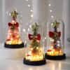 Illuminated Glass Christmas Tree with Elk Decoration