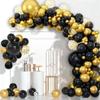 Black Gold Balloon Arch Garland Kit Confetti Balloons Birthday Party Decorations Adults Wedding Anniversary Balloon Baby Shower