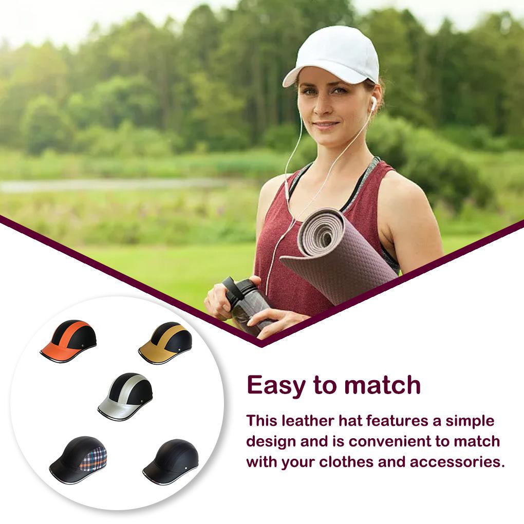 Buy Motorcycle Vintage Baseball Caps Women Men Cycling Leather - Main Image