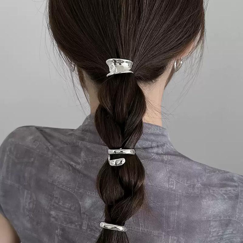 Culoare Argintiu Șic Metal Clips de Păr Netede Simple Agrafă de Păr Geometrică Coadă de Cal Joasă Gheare de Păr Femei Fete Accesorii de Păr de Modă