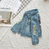 Girls Denim Coat Baby Girl Clothes Spring Embroidery Children Jeans Jacket Sequins Little Beauty Design Kids Outerwear