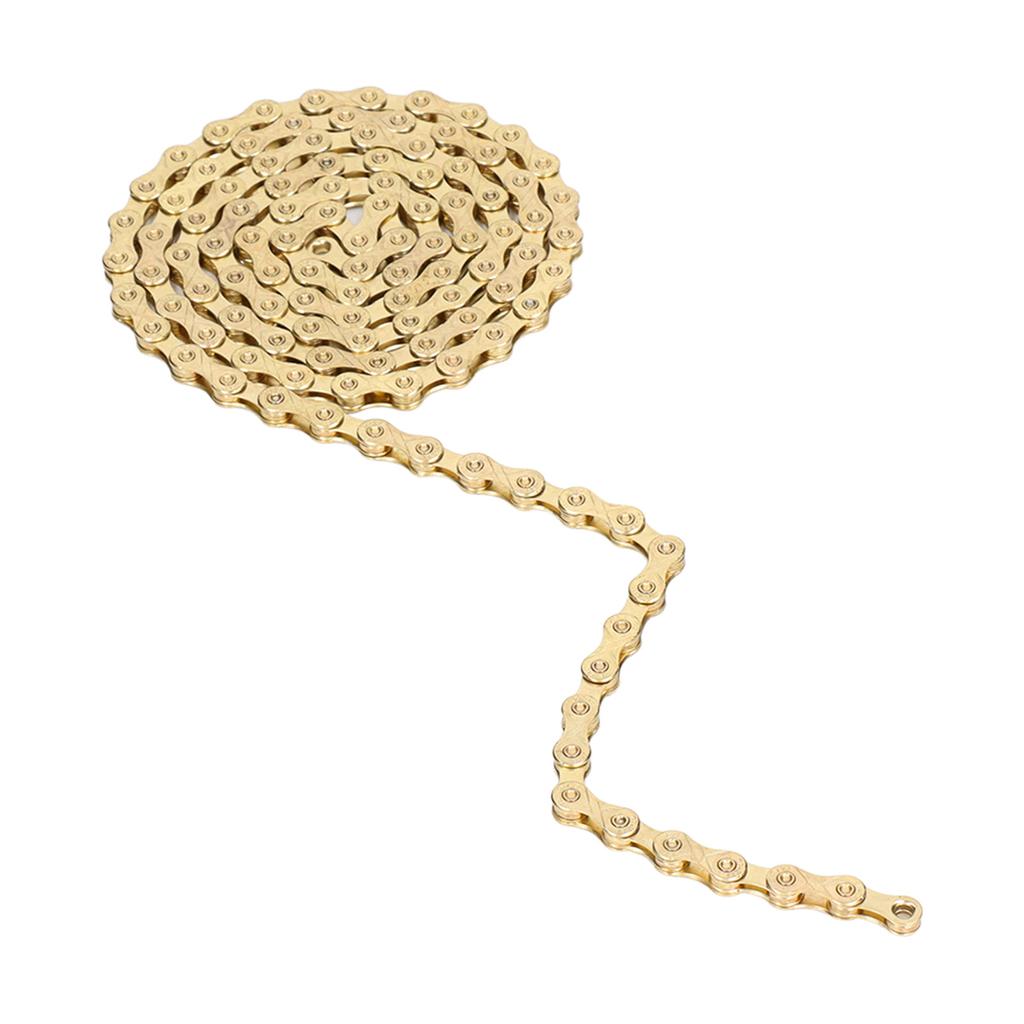 Mountain Bike 11 Speed Chain Gold Electroplate Rustproof High Performance Bike Chain with Hook and