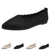 Women's Pointed Toe Knit Flats Breathable Cutout Low Casual Shoes