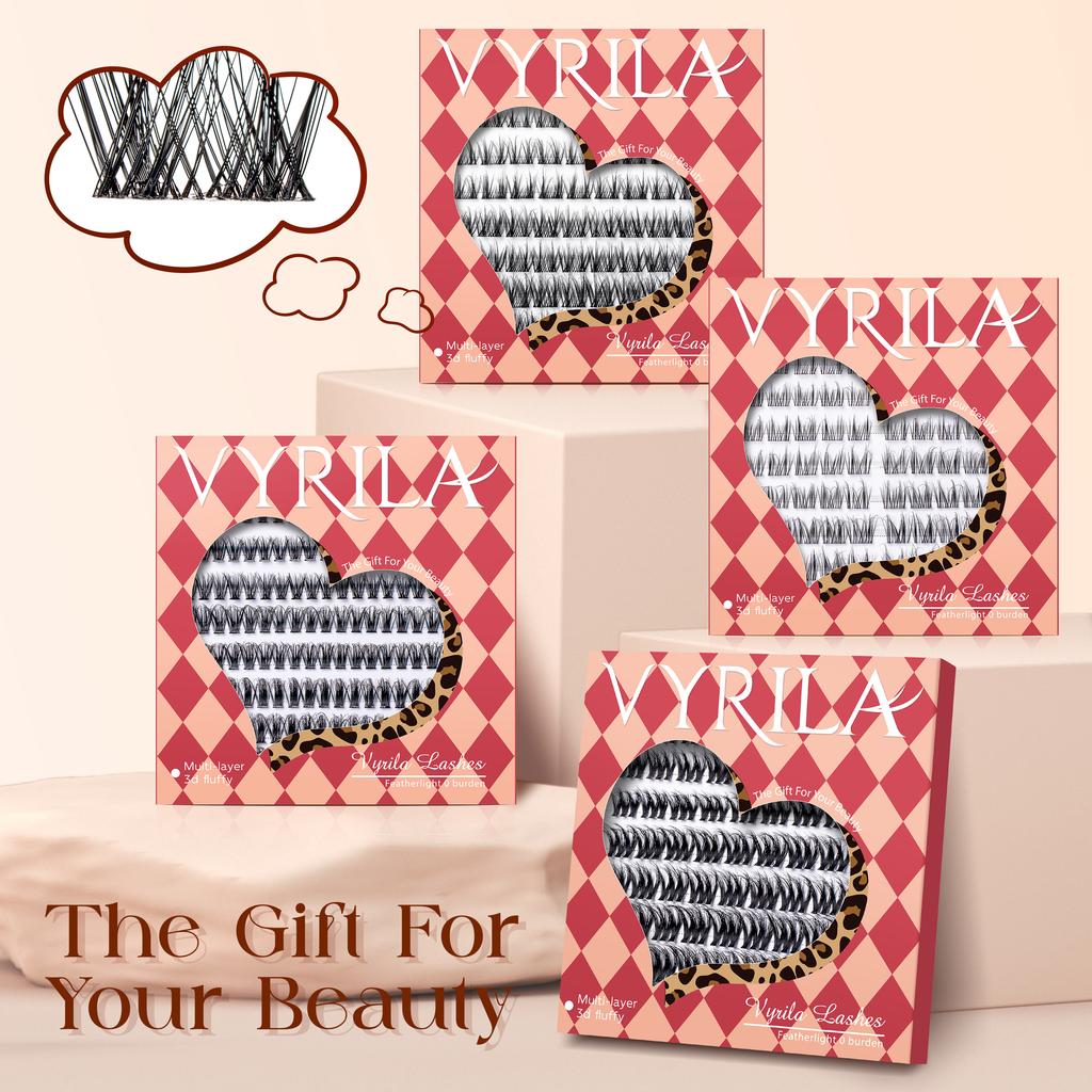 Cluster Lashes Fluffy Soft And Easy String 80pcs False Eyelashes 0.1mm Ultra-thin Band Natural Eyelash Extension Bundle Makeup