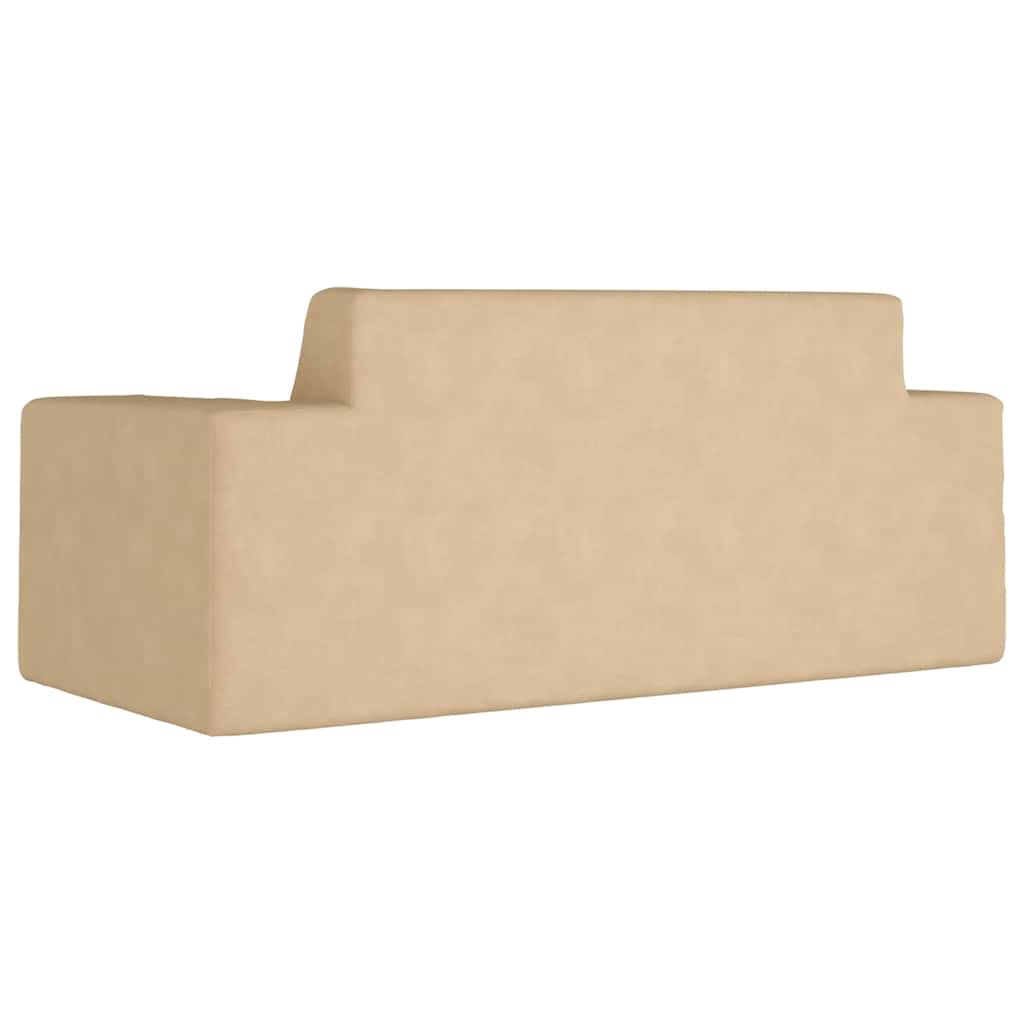 Kids 2 Seater Sofa Cream Colored Soft Plush