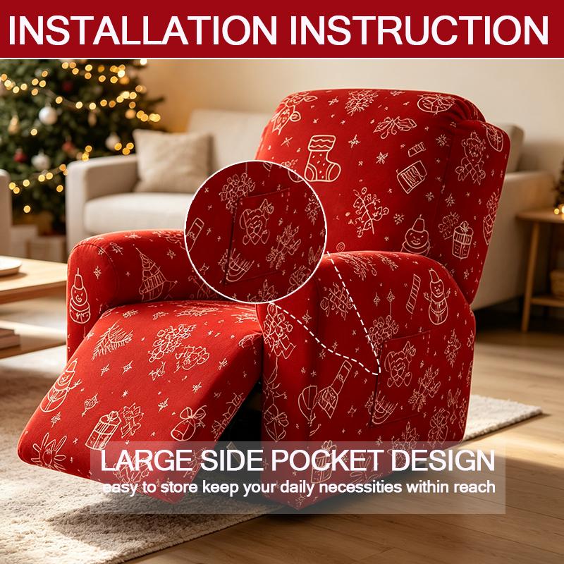 New Christmas Sofa Slipcovers Stretch Recliner Cover,Stretchable Elastic Armchair Slipcover, Suitable for Living Room Sofa Cover