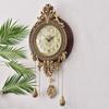 Creative Solid Wood Silent Wall Clock European-style Large Personalized Quartz Clock Fashion Simple Living Room Clock.