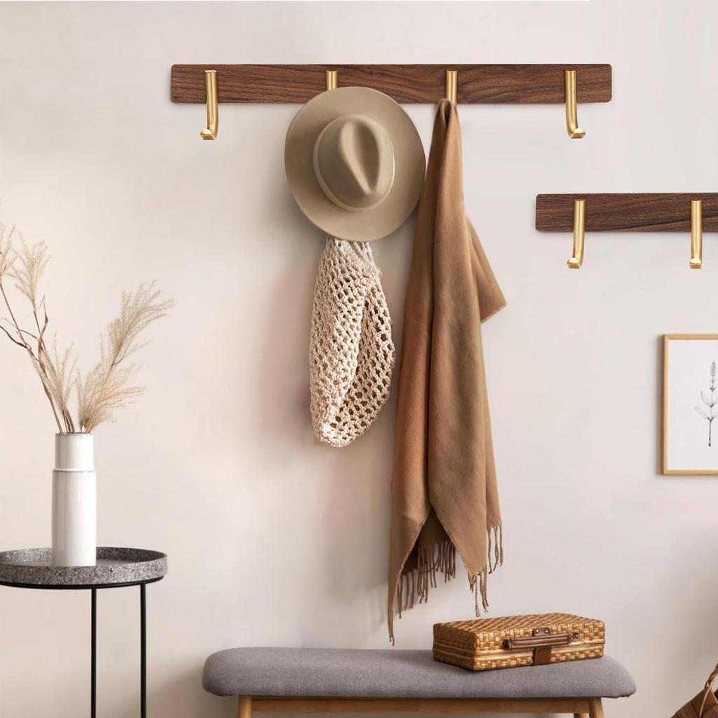 Wall Wall Storage Coat and Hat Clothes Hooks, Hanger, Hooks, Wall-Mounted Hook, Hook, Organization, Entryway, Bathroom, 4-Hook
