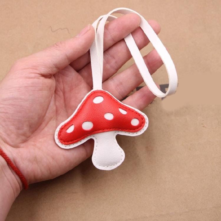 Artificial Leather Mushroom Handmade Keychain Lanyard for Long Time Use Key Management