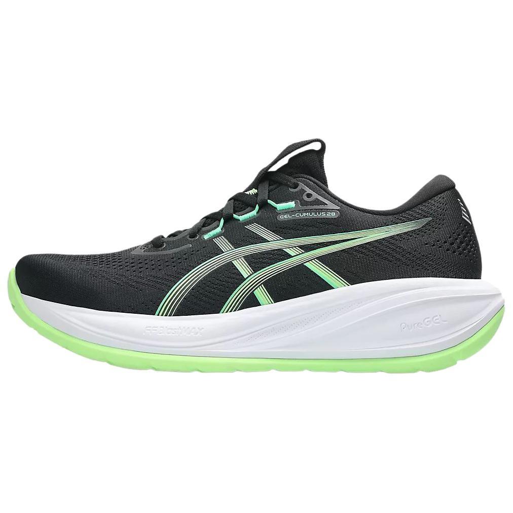 ASICS Gel-Cumulus 28  Black Illuminate Green  Men s 1011C143-001 EU 44