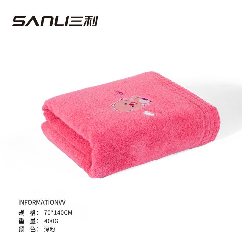 Towel pure cotton Ruby cartoon embroidery 70 * 140 household dormitory couple adult large bath towel