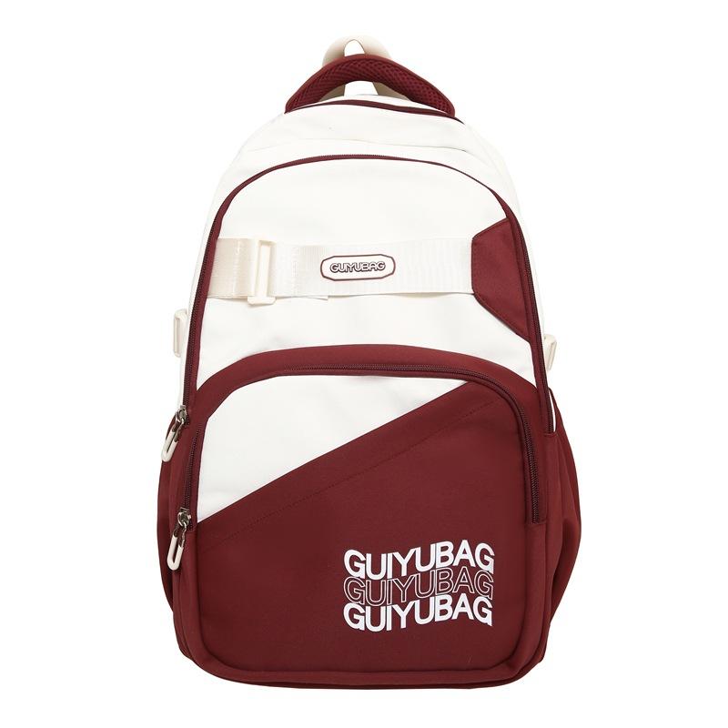 

New Fashion Style Junior High School and College Students School Bag Large Capacity Lightweight Backpack Simple Texture Backpack