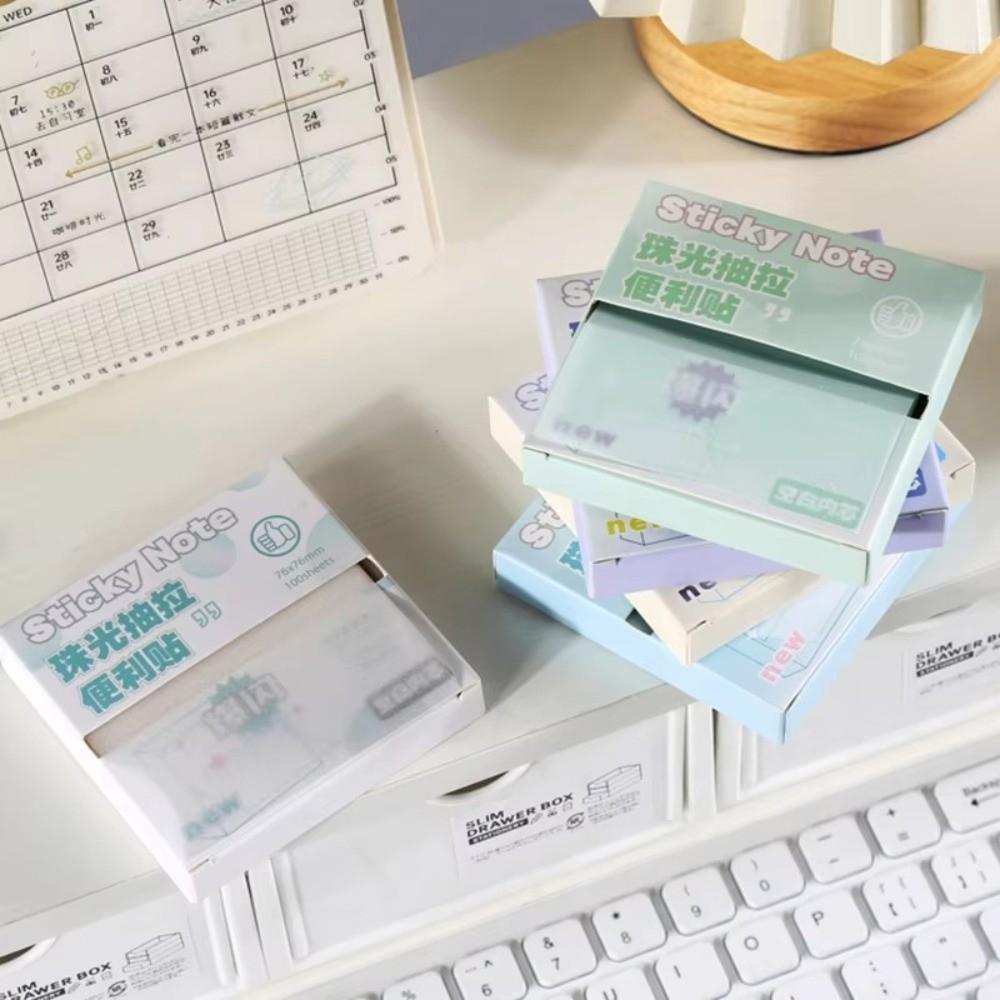 Translucent Memo Pad Paper Pull Out Design Message Stickers Label Sticker  Office School Stationery