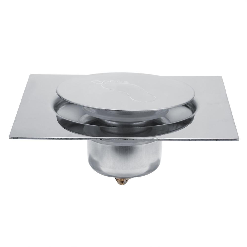 Removable Cover Grate Pedal Bounce Floor Drain Square Shower Drain Durable Floor Drain  Garage