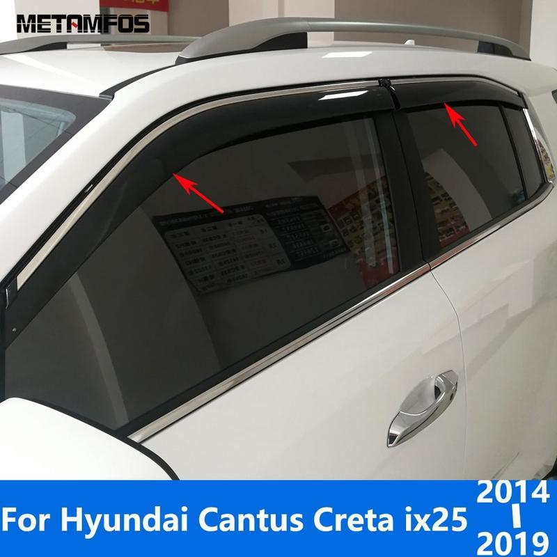 Для Hyundai Cantus Creta ix25 2014-2018 Козырьки на окна Дефлекторы ветра Защита от солнца Защита от дождя Навес Укрытие Аксессуары