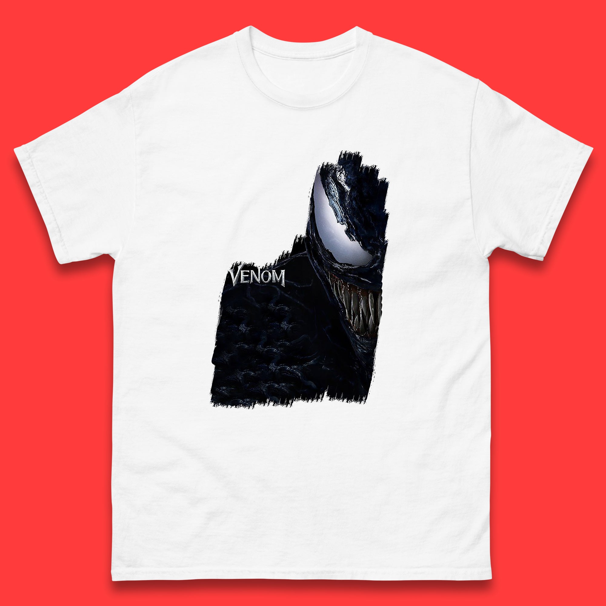 Angry Venom Amoled Half Face And Body Logo Marvel Avengers Superheros Movie Character Mens Tee Top XL