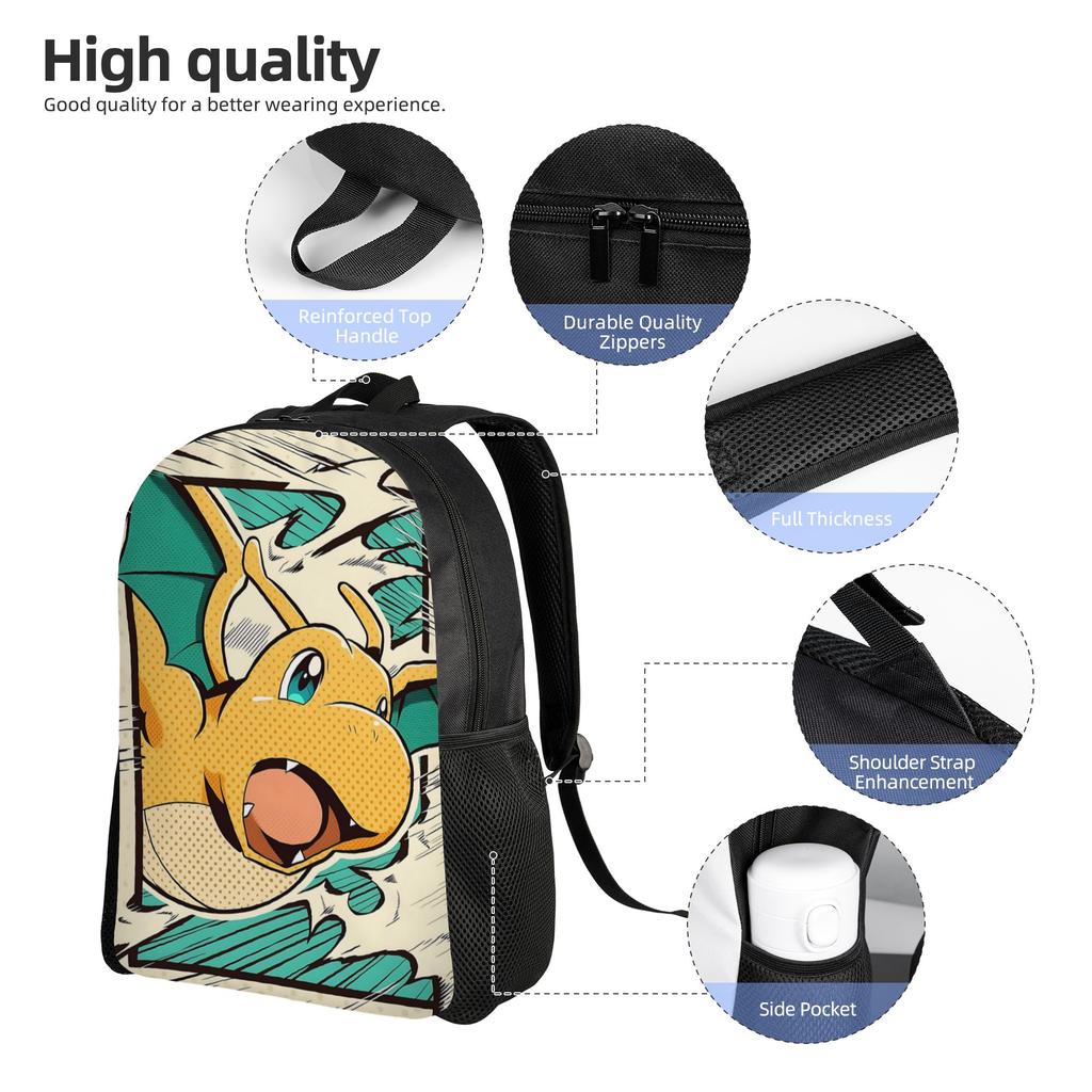 Fashion Pokemon Halloween Backpacks Daypack Mochila Travel Retro Washable Rucksack