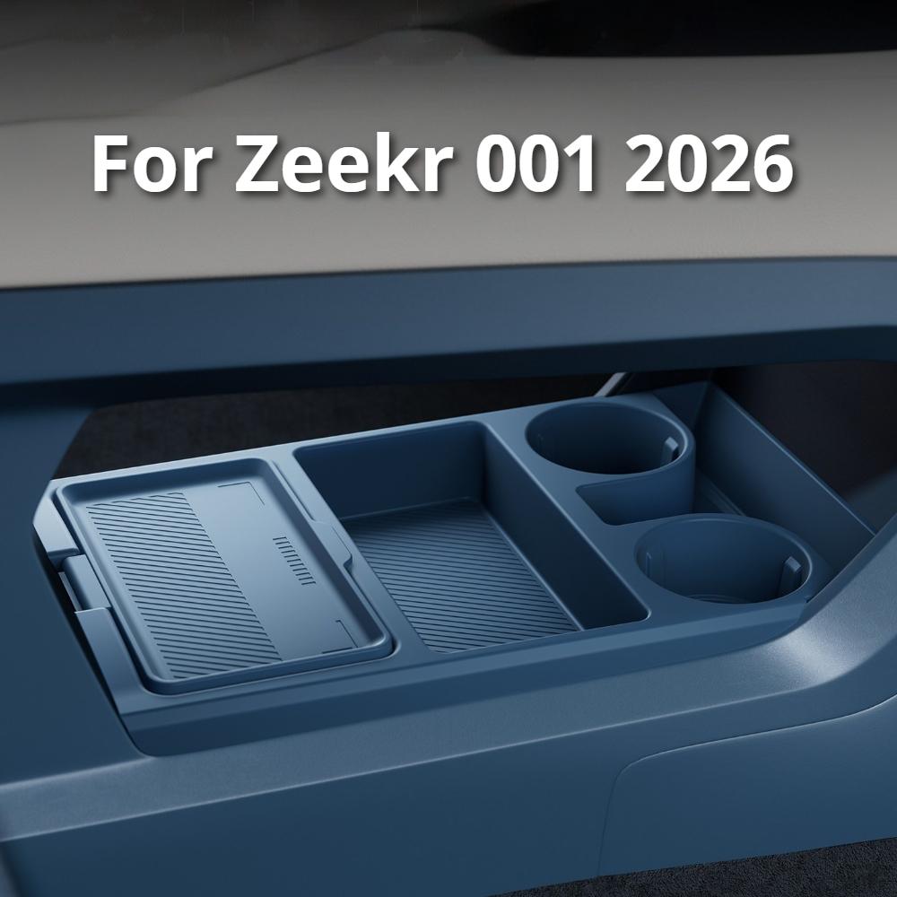 For Zeekr 001 2026 Center Console Lower Storage Box Organizer Tray Anti Slip Divider Interior Accessories