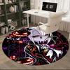 1pc Halloween Pumpkin & Floral Design Round Carpet Anime Inspired Office Chair Mat, Non Slip Rug for Home Decor, Gift, Office, Living Room
