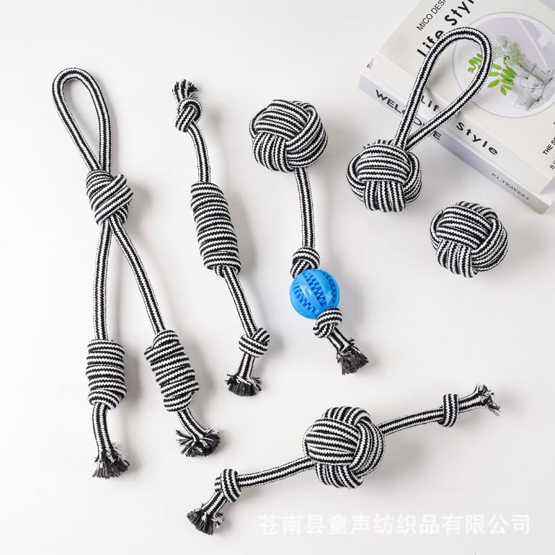 Durable Cotton Rope Knot Dog Toy Set Small Medium Breeds Teeth Cleaning Chewing Interactive Play