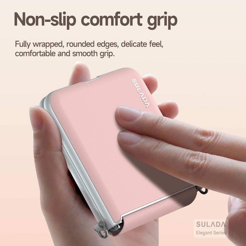 SULADA For Samsung Galaxy Z Flip7 5G Case with Strap Leather Back Phone Cover Hinge Protection