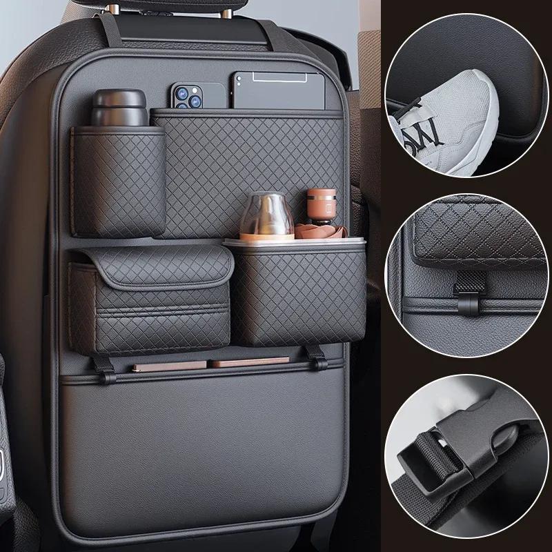 1pcs Car Seat Back Storage Bag Multifunction Backseat Organizer Storage Pocket Wear-Resistant Seat Anti Kick Guard