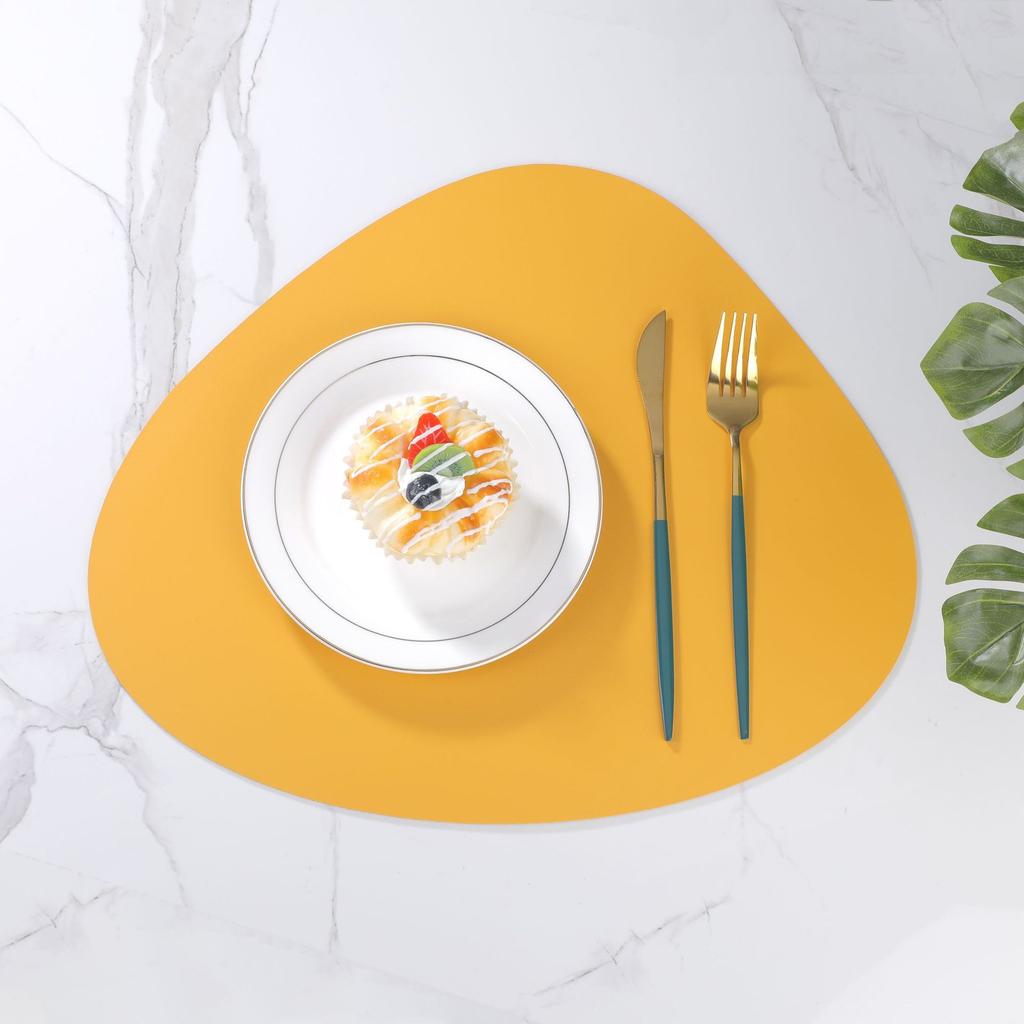 Tischset aus PU-Leder im nordischen Stil, wasserdicht, wärmeisoliert, rutschfest, für die Küche zu Hause