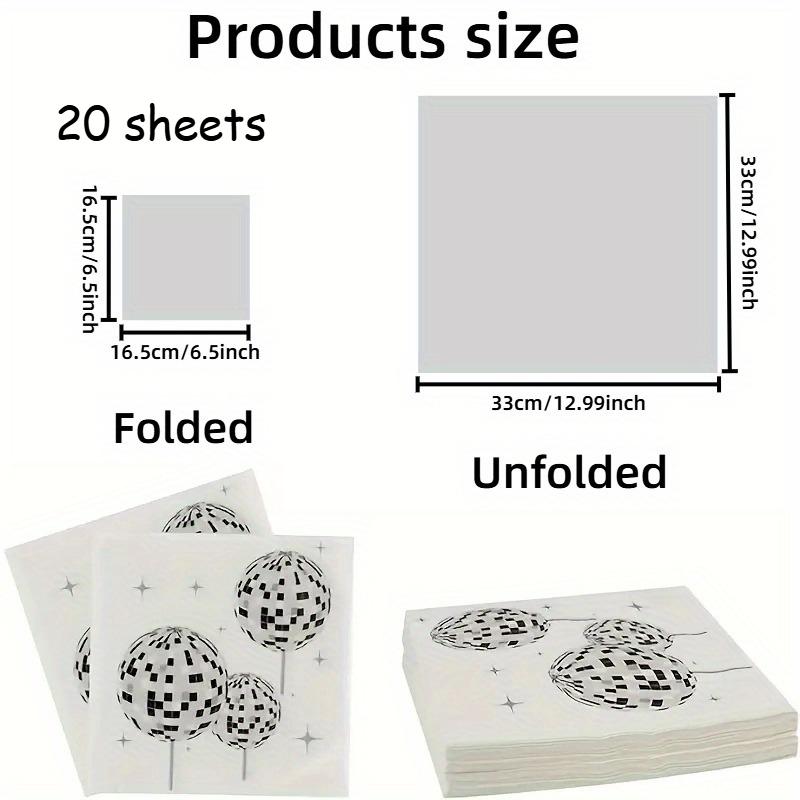 20/40pcs Disco Party Napkins - 2-Ply Premium Paper with Glittery Disco Ball & Stars Design for Weddings,Birthdays napkins paper