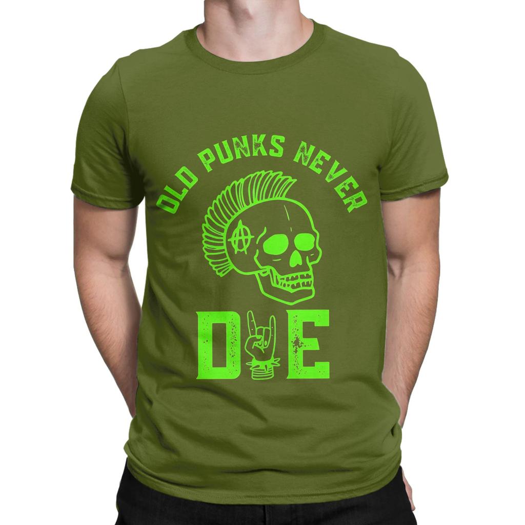 Punk Will Never Die green Graphic 100 Cotton TShirt Old Punks Never Die Tees Tops For Unisex
